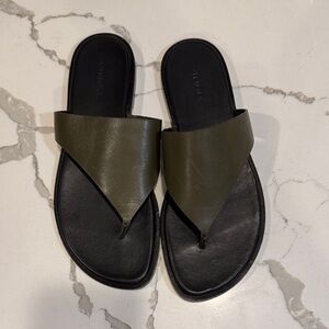 Vince Olive Leather Sandals
